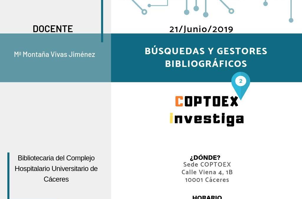 #COPTOEXInvestiga formación en búsquedas y gestores bibliográficos para terapeutas ocupacionales